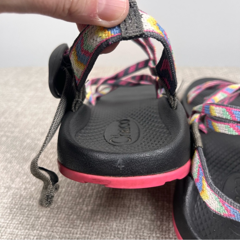 Chaco ZX1 Eco Tread Hiking Outdoor Pink Yellow Sandal Shoe Size 4 - Picture 10 of 11